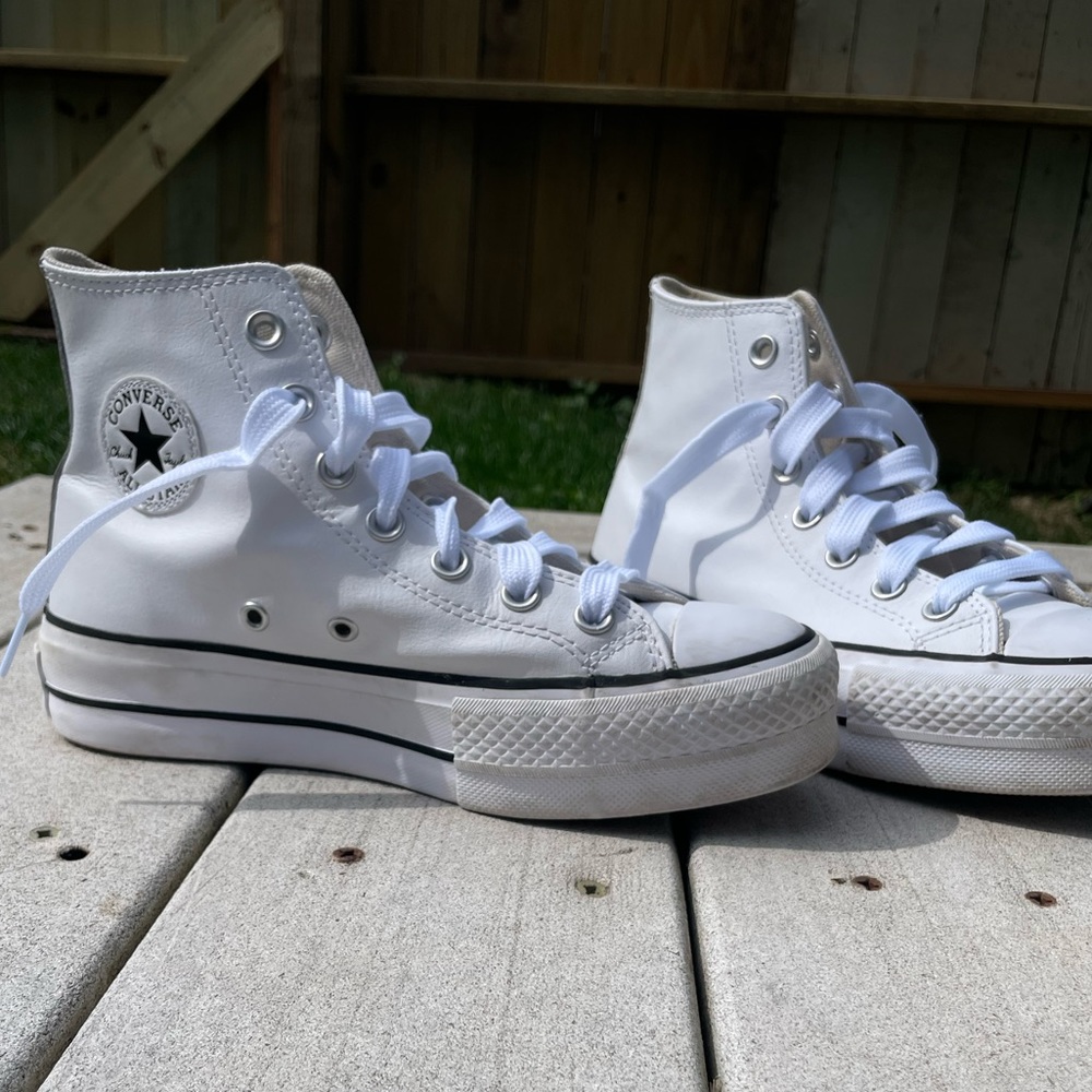 White leather converse.